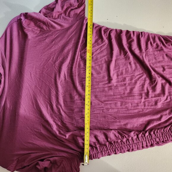 Soft Surroundings Dress Runched Purple Long Sleeve Cowl Neck Medium - Picture 4 of 11
